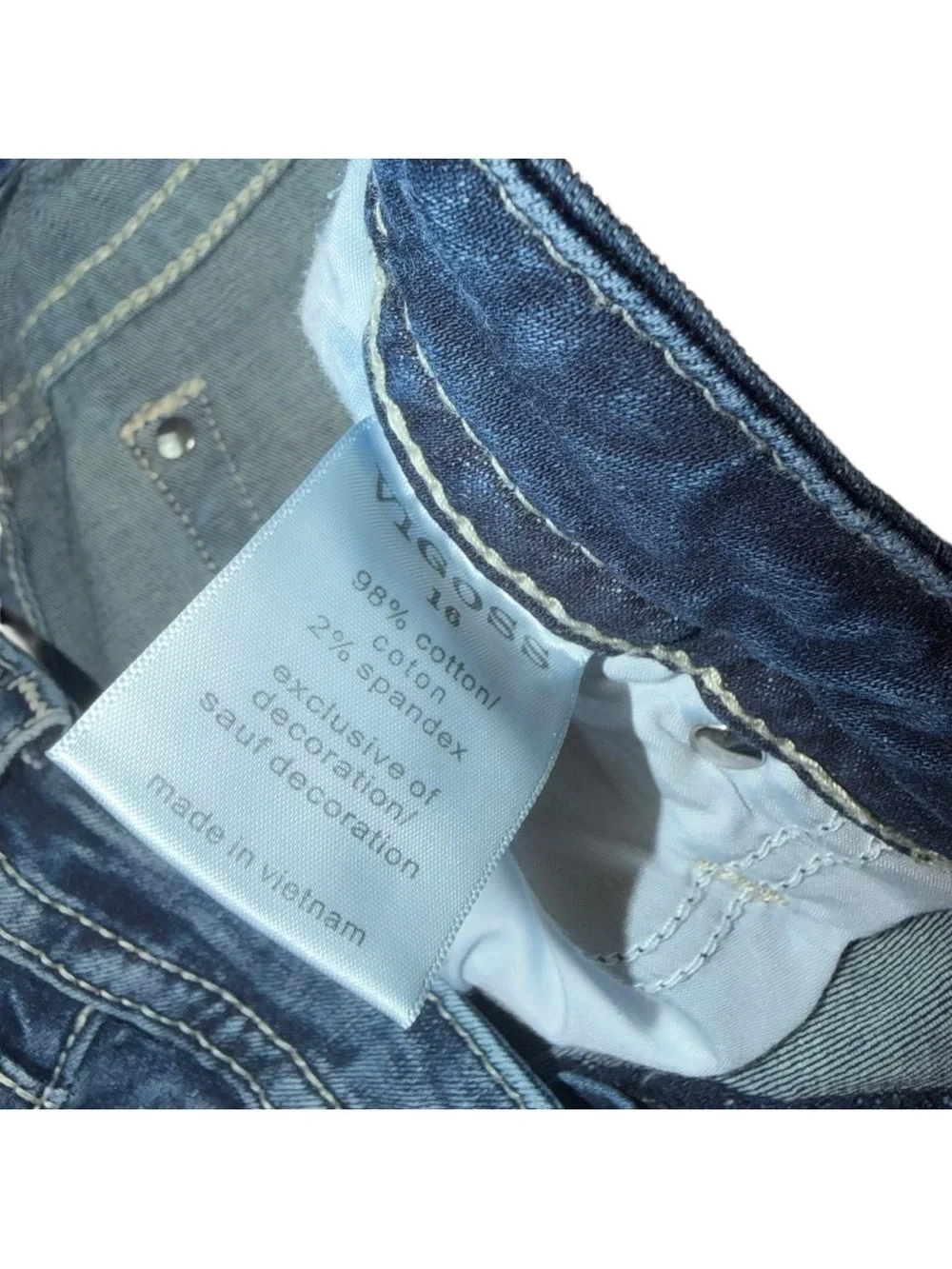 VIGOSS Women's Blue Distressed Bootcut Jeans